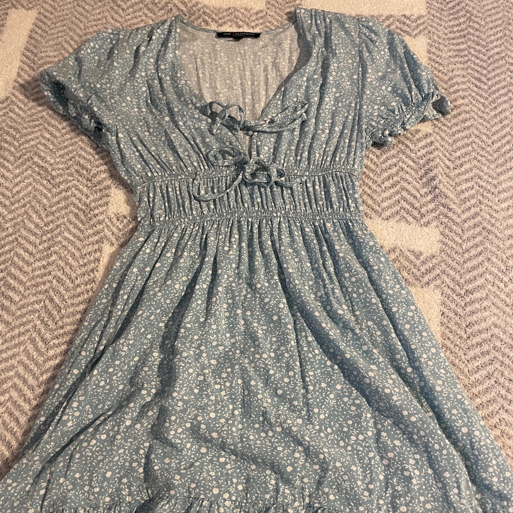 Baby blue floral dress